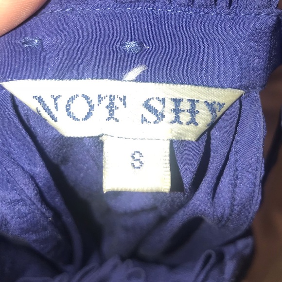 Blue long sleeve sleeveless blouse - Picture 5 of 8